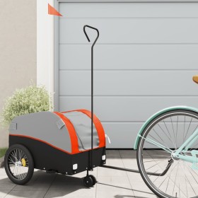 Remolque para bicicleta hierro negro y naranja 30 kg