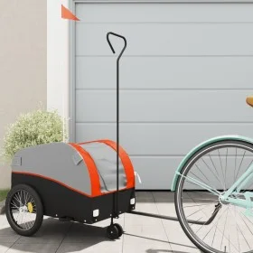 Schwarz-orangefarbener Fahrradanhänger aus Eisen, 30 kg von , Fahrradanhänger - Ref: Foro24-94138, Preis: 86,76 €, Rabatt: %