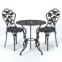 Bistrotisch und Stühle 3-teilig aus schwarzem Aluminiumguss von , Gartensets - Ref: Foro24-317739, Preis: 190,45 €, Rabatt: %
