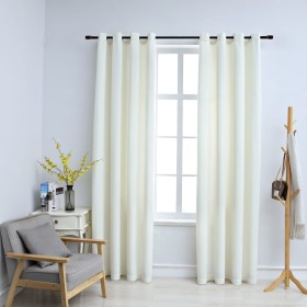Blackout curtains with rings 2 pcs cream velvet 140x245 cm by vidaXL, Curtains and curtains - Ref: Foro24-134514, Price: 48,3...