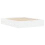 White engineered wood bed frame 150x200 cm by , Beds and slatted bases - Ref: Foro24-3207266, Price: 163,58 €, Discount: %