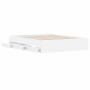 White engineered wood bed frame 150x200 cm by , Beds and slatted bases - Ref: Foro24-3207266, Price: 163,58 €, Discount: %