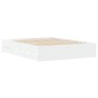 White engineered wood bed frame 150x200 cm by , Beds and slatted bases - Ref: Foro24-3207266, Price: 163,58 €, Discount: %