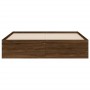 Cama con cajones madera de ingeniería marrón roble 150x200 cm de , Camas y somieres - Ref: Foro24-3207272, Precio: 207,48 €