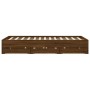 Oak brown engineered wood bed with drawers 150x200 cm by , Beds and slatted bases - Ref: Foro24-3207272, Price: 207,66 €, Dis...