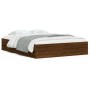 Cama con cajones madera de ingeniería marrón roble 140x200 cm de , Camas y somieres - Ref: Foro24-3207279, Precio: 216,69 €