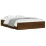 Cama con cajones madera de ingeniería marrón roble 140x200 cm de , Camas y somieres - Ref: Foro24-3207279, Precio: 235,25 €, ...