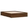 Cama con cajones madera de ingeniería marrón roble 140x200 cm de , Camas y somieres - Ref: Foro24-3207279, Precio: 235,25 €, ...