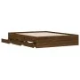 Cama con cajones madera de ingeniería marrón roble 140x200 cm de , Camas y somieres - Ref: Foro24-3207279, Precio: 235,25 €, ...