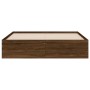 Cama con cajones madera de ingeniería marrón roble 140x200 cm de , Camas y somieres - Ref: Foro24-3207279, Precio: 239,80 €, ...