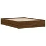 Cama con cajones madera de ingeniería marrón roble 140x200 cm de , Camas y somieres - Ref: Foro24-3207279, Precio: 235,25 €, ...