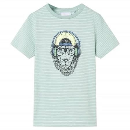 Kinder-T-Shirt mit hellmintgrünen Streifen 92 von , Kinder-T-Shirts - Ref: Foro24-12569, Preis: 8,19 €, Rabatt: %