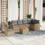 7-piece garden sofa set and beige synthetic rattan cushions by , Garden sets - Ref: Foro24-3258426, Price: 442,12 €, Discount: %
