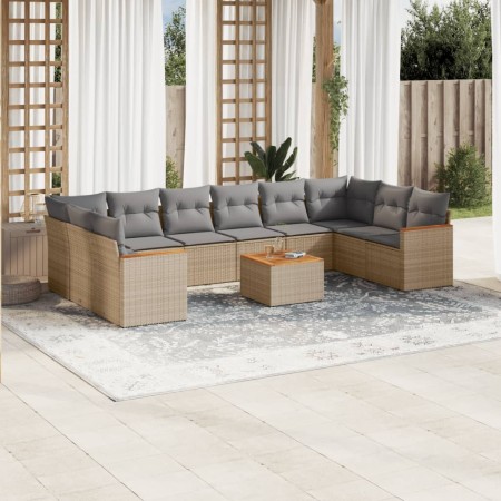 11-teiliges Gartensofa-Set mit beigen synthetischen Rattankissen von , Gartensets - Ref: Foro24-3258734, Preis: 665,67 €, Rab...