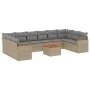 Set de sofás de jardín 11pzas con cojines ratán sintético beige de , Conjuntos de jardín - Ref: Foro24-3258734, Precio: 654,8...