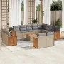 Garden sofa set with cushions 13 pieces beige synthetic rattan by , Garden sets - Ref: Foro24-3260603, Price: 934,37 €, Disco...