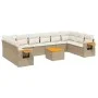 11-piece garden sofa set with beige synthetic rattan cushions by , Garden sets - Ref: Foro24-3259573, Price: 718,85 €, Discou...
