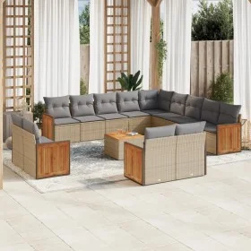 14-teiliges Gartensofa-Set mit beigen synthetischen Rattankissen von , Gartensets - Ref: Foro24-3260617, Preis: 975,53 €, Rab...