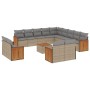 14-teiliges Gartensofa-Set mit beigen synthetischen Rattankissen von , Gartensets - Ref: Foro24-3260617, Preis: 927,57 €, Rab...