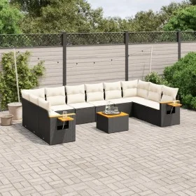 11-teiliges Gartensofa-Set und schwarze synthetische Rattankissen von , Gartensets - Ref: Foro24-3259571, Preis: 635,56 €, Ra...