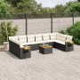 11-piece garden sofa set and black synthetic rattan cushions by , Garden sets - Ref: Foro24-3259571, Price: 643,57 €, Discoun...