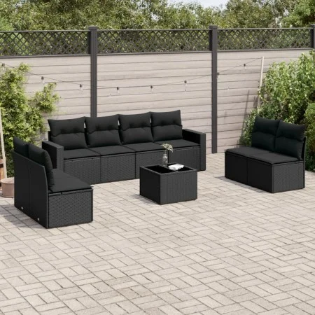 8-piece garden sofa set and black synthetic rattan cushions by , Garden sets - Ref: Foro24-3218845, Price: 535,47 €, Discount: %