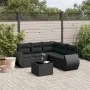 6-piece garden sofa set and black synthetic rattan cushions by , Garden sets - Ref: Foro24-3221354, Price: 425,15 €, Discount: %