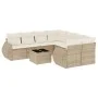 9-teiliges Gartensofa-Set mit beigen synthetischen Rattankissen von , Gartensets - Ref: Foro24-3221157, Preis: 666,47 €, Raba...