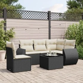 6-piece garden sofa set and black synthetic rattan cushions by , Garden sets - Ref: Foro24-3221375, Price: 398,71 €, Discount: %