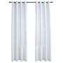 Cortinas opacas anillas de metal 2 pzas blanco crudo 140x245 cm