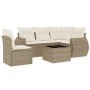 Garden sofa set with cushions 6 pieces beige synthetic rattan by , Garden sets - Ref: Foro24-3221377, Price: 478,33 €, Discou...