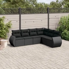 6-piece garden sofa set and black synthetic rattan cushions by , Garden sets - Ref: Foro24-3221404, Price: 441,76 €, Discount: %