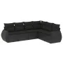 6-piece garden sofa set and black synthetic rattan cushions by , Garden sets - Ref: Foro24-3221404, Price: 441,25 €, Discount: %