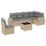 7-piece garden sofa set and beige synthetic rattan cushions by , Garden sets - Ref: Foro24-3221438, Price: 470,50 €, Discount: %