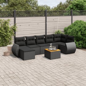 8-teiliges Gartensofa-Set und schwarze synthetische Rattankissen von , Gartensets - Ref: Foro24-3225110, Preis: 492,45 €, Rab...
