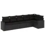 6-piece garden sofa set and black synthetic rattan cushions by , Garden sets - Ref: Foro24-3218975, Price: 411,52 €, Discount: %