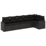 Set de sofás de jardín 6 piezas y cojines ratán sintético negro de , Conjuntos de jardín - Ref: Foro24-3218975, Precio: 398,8...