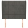 Cabecero con orejas de terciopelo gris oscuro 93x23x118/128 cm