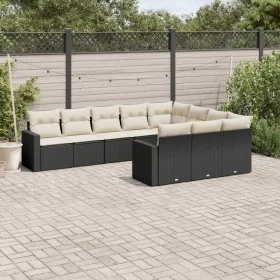 Garden sofa set 10 pieces with black synthetic rattan cushions by , Garden sets - Ref: Foro24-3219476, Price: 597,58 €, Disco...