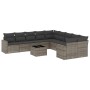 11-piece garden sofa set and gray synthetic rattan cushions by , Garden sets - Ref: Foro24-3219510, Price: 644,45 €, Discount: %