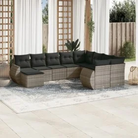 10-piece garden sofa set with gray synthetic rattan cushions by , Modular outdoor sofas - Ref: Foro24-3221859, Price: 612,45 ...