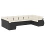 Gartensofa-Set 10-teilig mit schwarzen synthetischen Rattankissen von , Modulare Sofas für den Außenbereich - Ref: Foro24-322...
