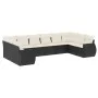 Gartensofa-Set 10-teilig mit schwarzen synthetischen Rattankissen von , Modulare Sofas für den Außenbereich - Ref: Foro24-322...