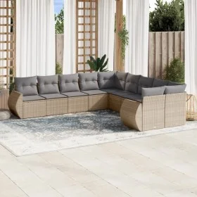 Gartensofa-Set mit beigen Kissen, 10-teilig, synthetisches Rattan von , Modulare Sofas für den Außenbereich - Ref: Foro24-322...