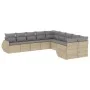 Gartensofa-Set mit beigen Kissen, 10-teilig, synthetisches Rattan von , Modulare Sofas für den Außenbereich - Ref: Foro24-322...