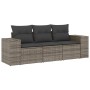 3-teiliges Gartensofa-Set und graue synthetische Rattankissen von , Modulare Sofas für den Außenbereich - Ref: Foro24-3222259...