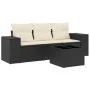4-piece garden sofa set with black synthetic rattan cushions by , Modular outdoor sofas - Ref: Foro24-3222265, Price: 270,11 ...