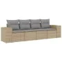 Garden sofa set with cushions 4 pieces beige synthetic rattan by , Modular outdoor sofas - Ref: Foro24-3222278, Price: 275,13...