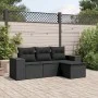 4-piece garden sofa set with black synthetic rattan cushions by , Modular outdoor sofas - Ref: Foro24-3222464, Price: 303,12 ...