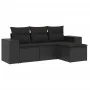 4-piece garden sofa set with black synthetic rattan cushions by , Modular outdoor sofas - Ref: Foro24-3222464, Price: 303,12 ...